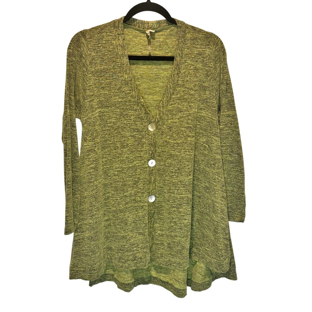 Comfy USA Spacedye Button Down Lagenlook Tunic Top - size XS